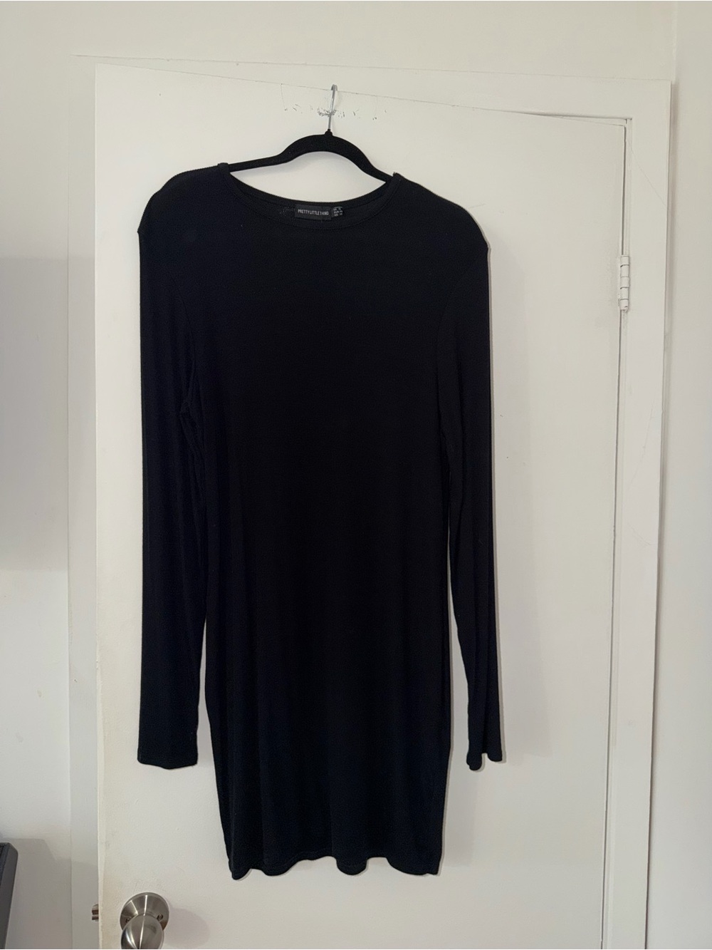 PrettyLittleThing Black Long Sleeve Bodycon Dress